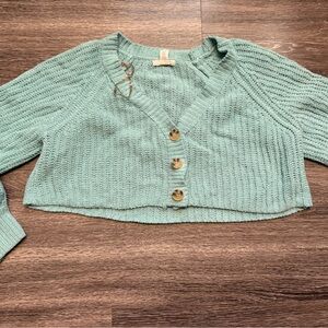 Full Tilt Mint Button-Up Cardigan